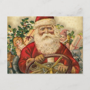 Vintage Santa Claus In Car: Postcards