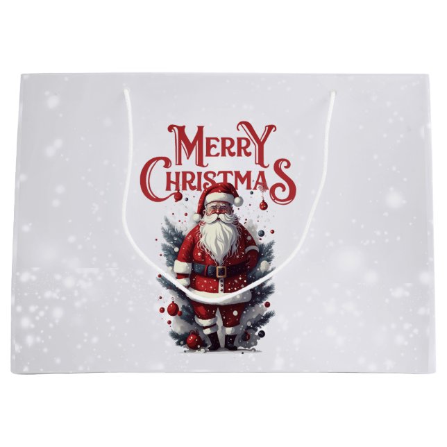 Vintage Santa Claus  Large Gift Bag (Front)