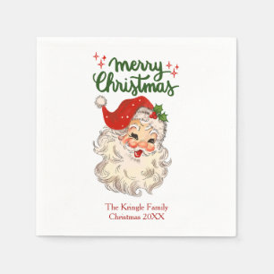 Vintage Santa Claus Merry Christmas customized Pos Napkin