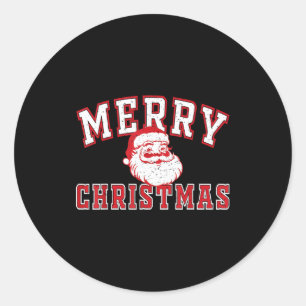 Vintage Santa Claus Merry Christmas Face Old For M Classic Round Sticker