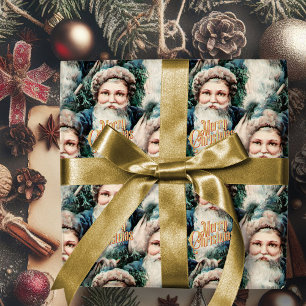 Vintage Santa Claus Merry Christmas Wrapping Paper