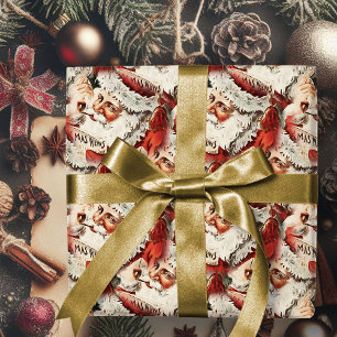 Vintage Santa Claus Merry Christmas Wrapping Paper