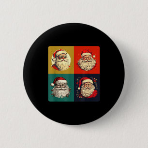 Vintage Santa Claus P Art - Retro Funny Christmas 2 Inch Round Button