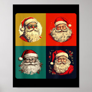 Vintage Santa Claus P Art - Retro Funny Christmas  Poster