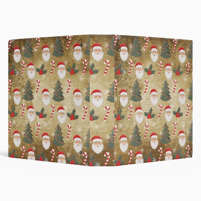 Vintage Santa Claus Pattern Binder (Background)