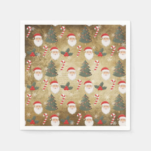 Vintage Santa Claus Pattern Napkin