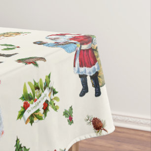 Vintage Santa Claus Personalized Christmas Tablecloth