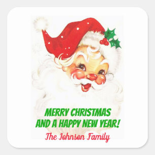 Vintage Santa Claus Present Label Sticker