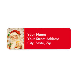 Vintage Santa Claus Return Address Mailing label