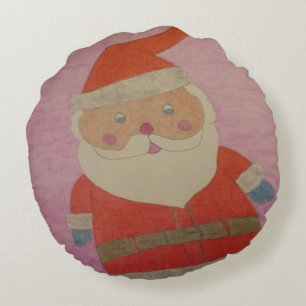 Vintage Santa Claus Round Pillow