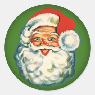 Vintage Santa Claus Round Sticker