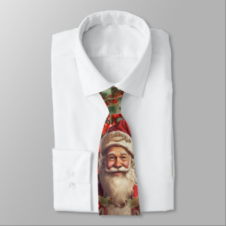 Vintage Santa Claus Saint Nicholas Christmas  Tie