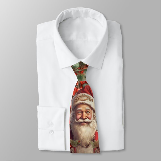 Vintage Santa Claus Saint Nicholas Christmas  Tie (Tied)