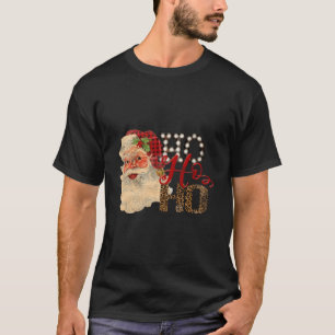 Vintage Santa Claus Shirt Retro Leopard Print Buff