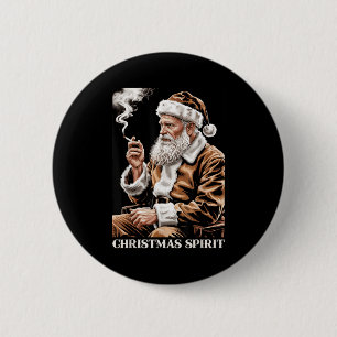 Vintage Santa Claus Smoking Cigarette Funny Christ 2 Inch Round Button