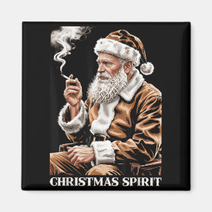Vintage Santa Claus Smoking Cigarette Funny Christ Magnet
