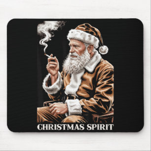 Vintage Santa Claus Smoking Cigarette Funny Christ Mouse Pad