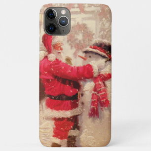 Vintage Santa Claus Snowman Christmas iPhone 11 Pro Max Case
