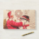 Vintage Santa Claus Snowman Christmas Festive Post-it Notes<br><div class="desc">Vintage Santa Claus Snowman Christmas Festive Post-it® Notes features a jovial Santa Claus and snowman in the snow.  Created by Evco Holidays www.zazzle.com/store/evcoholidays</div>