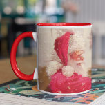 Vintage Santa Claus Snowman Christmas Mug<br><div class="desc">This design features a jovial Santa Claus and snowman in the snow. 
#christmas #santa #winter #coffee #holidays</div>