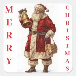 Vintage Santa Claus Square Sticker