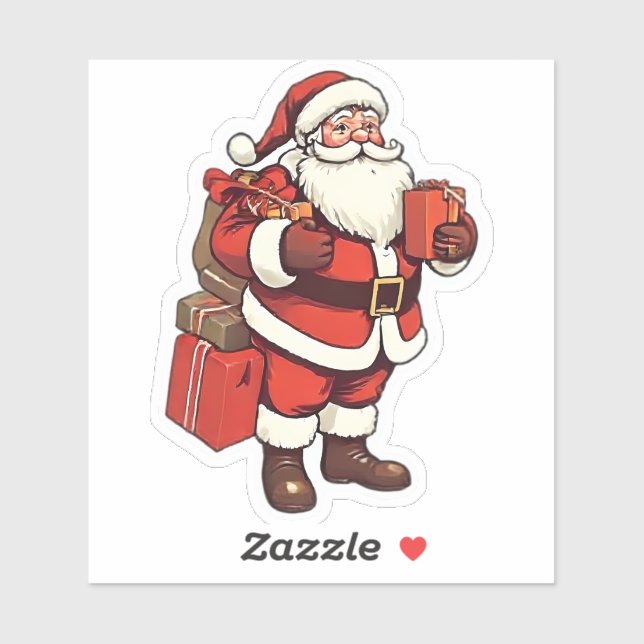 Vintage Santa Claus Sticker | Classic Christmas  (Feuille)