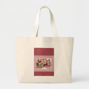 Vintage Santa Claus Sugar Plums Ad Antique Candy Large Tote Bag