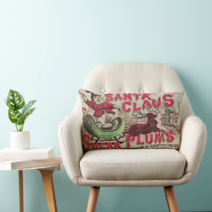 Vintage Santa Claus Sugar Plums Ad Antique Candy Lumbar Pillow