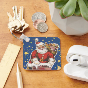 Vintage Santa Claus, Twas Night Before Christmas Keychain