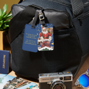 Vintage Santa Claus, Twas Night Before Christmas Luggage Tag