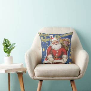 Vintage Santa Claus, Twas Night Before Christmas Throw Pillow