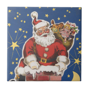 Vintage Santa Claus, Twas Night Before Christmas Tile