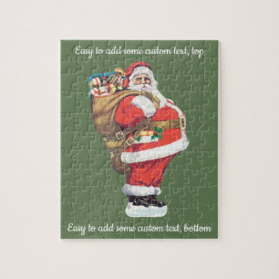 Vintage Santa Claus, Victorian Christmas die cut Jigsaw Puzzle