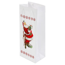 Vintage Santa Claus Wine Gift Bag
