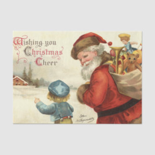 Vintage Santa Claus with Child by Ellen Clapsaddle Tissue Paper