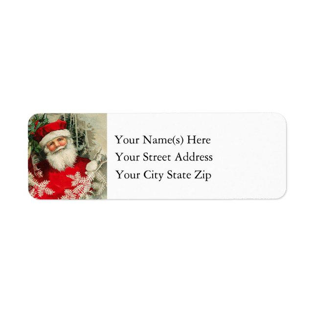 Vintage Santa Claus With Frosted Christmas Tree (Front)