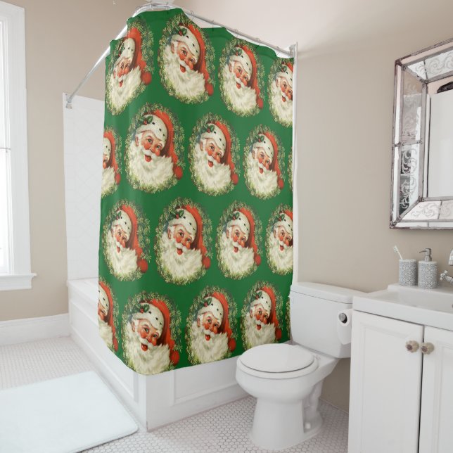 Vintage Santa Claus with Pine Wreath (In Situ)
