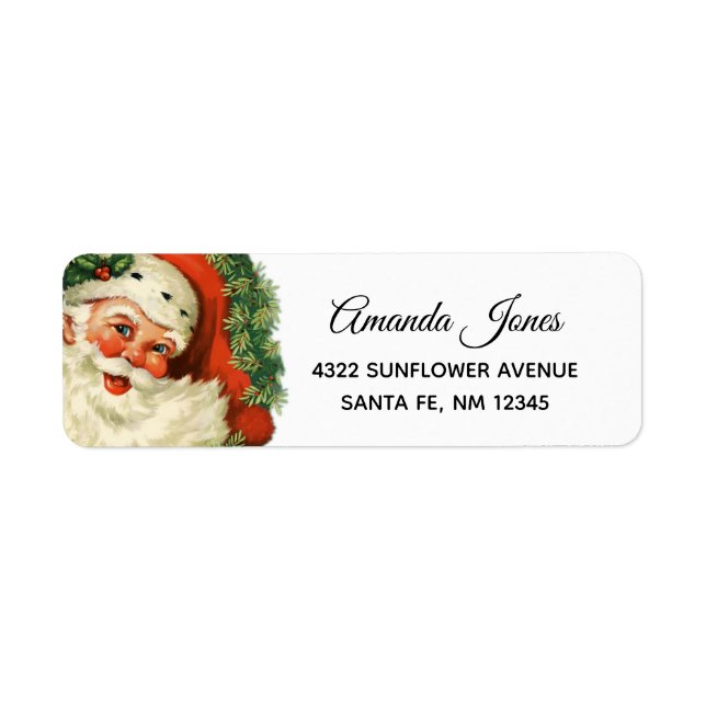 Vintage Santa Claus with Pine Wreath (Front)