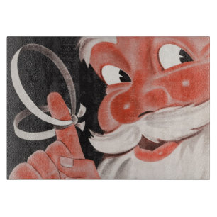 Vintage Santa Claus with Reminder String on Finger Cutting Board