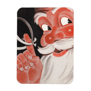 Vintage Santa Claus with Reminder String on Finger Magnet