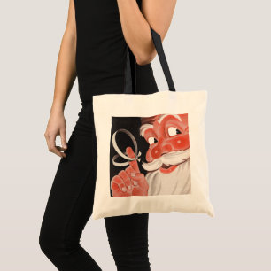 Vintage Santa Claus with Reminder String on Finger Tote Bag