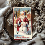 Vintage Santa Claus with snowman Christmas Tissue Paper<br><div class="desc">The Vintage Santa Claus with snowman Christmas Tissue Paper collection exudes a classic charm that captures the essence of traditional holiday festivities. Featuring intricate designs of jolly Santas and cheerful snowmen, this collection adds a nostalgic touch to your gift wrapping or crafting projects. Each sheet of tissue paper is adorned...</div>