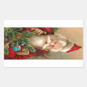 Vintage Santa Claus with Toys Sticker