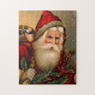 Vintage Santa Claus with Walking Stick Jigsaw Puzzle