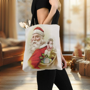 Vintage Santa Claus Womens Christmas Tote Bag