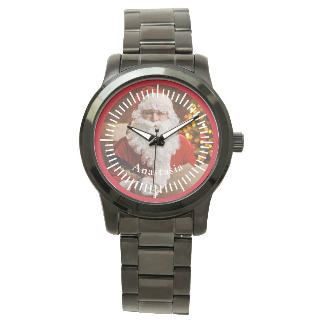 Vintage Santa Claus Writing Christmas Tree Watch (Front)