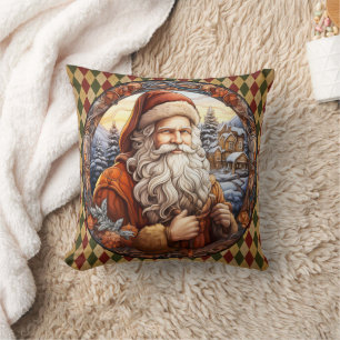 Vintage Santa Clause Christmas Home Decor Throw Pillow