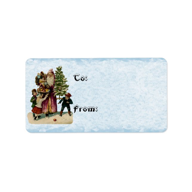 Vintage Santa Clause Present Gift Tag (Front)