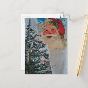 Vintage Santa Collage Postcard