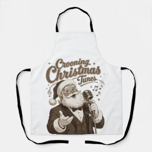 Vintage Santa Crooner Christmas Sweatshirt Apron
